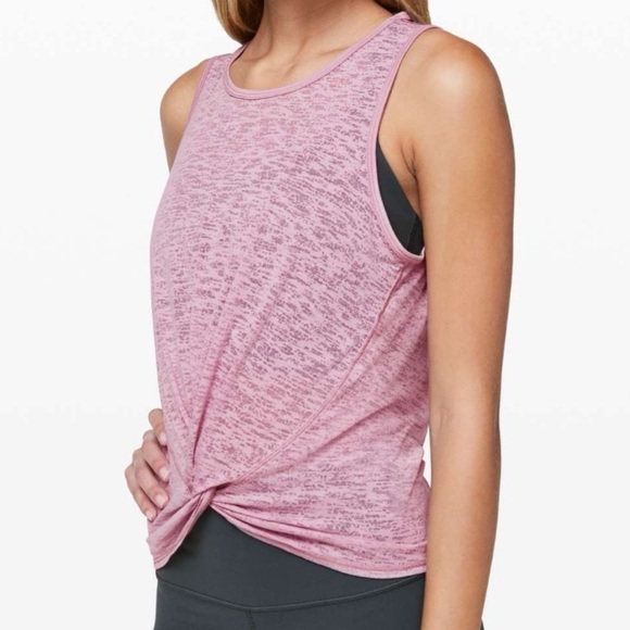 Lululemon Breeze Through Twist Tank Top Pink Rose Blush 6 Pullover Cropped - Picture 4 of 9